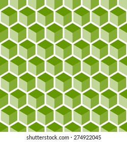 abstract background with seamless green cubes pattern