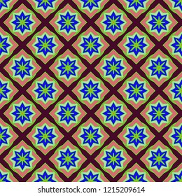 Abstract background seamless multicolored geometric grid.