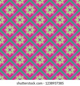 Abstract background seamless multicolored geometric grid.