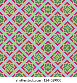Abstract background seamless multicolored geometric grid.