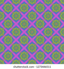 Abstract background seamless multicolored geometric grid.