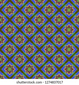 Abstract background seamless multicolored geometric grid.