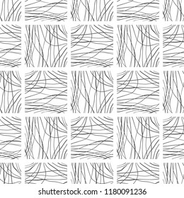 Abstract background, seamless pattern. Black and white illustration. Design for fabric, wallpaper or covering.