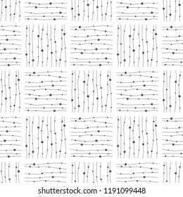 Abstract background, seamless pattern. Black and white illustration. Design for fabric, wallpaper or covering.