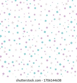 Abstract background - Seamless pattern of circles, rectangles and crosses for vector graphic design