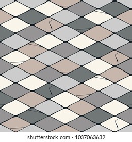 Abstract background, seamless pattern of colorful tiles.