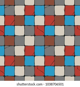 Abstract background or seamless pattern of colorful tiles.