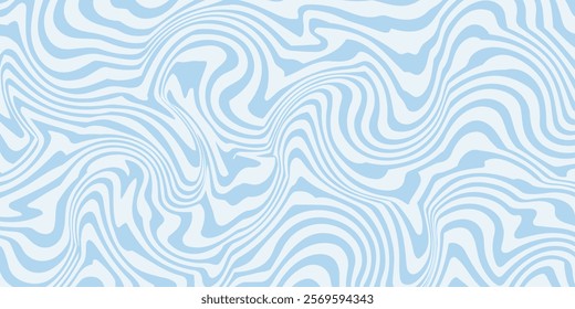Abstract background seamless pattern with colorful waves. Trendy vector illustration in retro psychedelic style