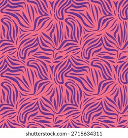 Abstract background seamless pattern with colorful waves. Trendy vector illustration in retro psychedelic style
