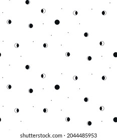 Abstract Background Seamless Pattern with Crescents, Stars, moon phases. Mystic Design, Vector Illustration for wrapping tissue paper svg