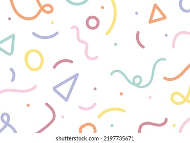 Abstract background seamless pattern with cute Memphis, Vector