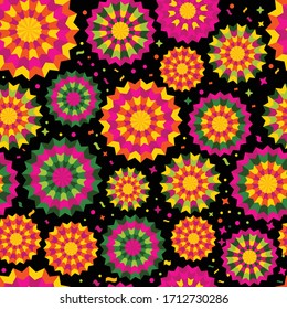 Abstract background seamless pattern with ethnic ornament. Element with mexican pattern. Template for greeting card, invitation, poster,surface. Vector file celebrate illustration.