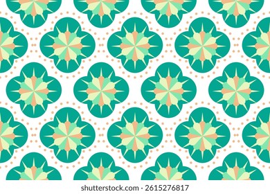 Abstract background seamless pattern with flower and dot