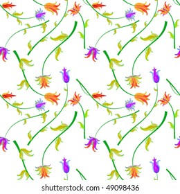 Abstract background, seamless pattern flowers.