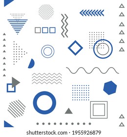 Abstract background. Seamless pattern with geometric shapes in blue and gray colors