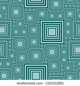 Abstract background or seamless pattern with a lot light and dark turquoise squares. Template vector illustration pcb, electrical circuit or city blocks. Geometric layout different size rectangles.