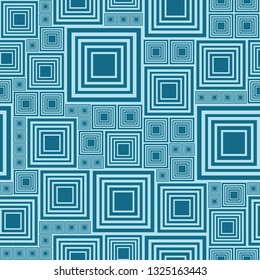 Abstract background or seamless pattern with a lot light and dark blue, turquoise squares. Template vector illustration pcb, electrical circuit, city block. Geometric layout different size rectangles.