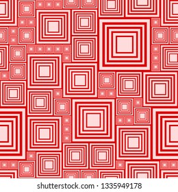 Abstract background or seamless pattern with a lot light and dark red, pink squares. Template vector illustration pcb, electrical circuit or city blocks. Geometric layout different size rectangles.