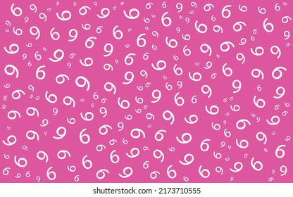 Abstract background seamless pattern with numbers six vector illustration