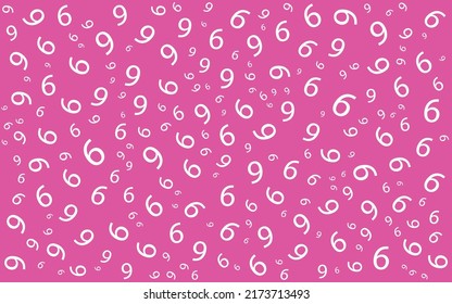 Abstract background seamless pattern with numbers nine vector illustration