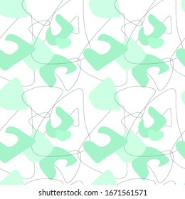 Abstract background. Seamless pattern. Vector illustration of simple shapes in pastel colors on a white background.