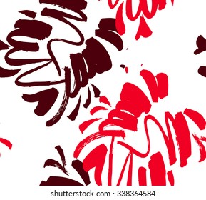 Abstract background seamless pattern , vector illustration . Free hand drawings .