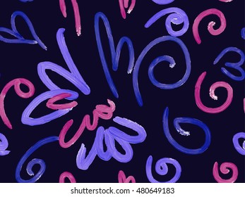 Abstract background seamless pattern , vector illustration . Free hand drawings .Craft paper, fabric swatch.