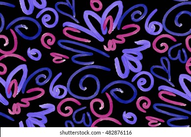 Abstract background seamless pattern , vector illustration . Free hand drawings .Craft paper, fabric swatch.