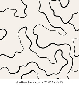 Abstract background seamless pattern with waves. Modern trendy paint line background. Great for textile, fabric, wallpaper, wrapping, scrapbook and packaging