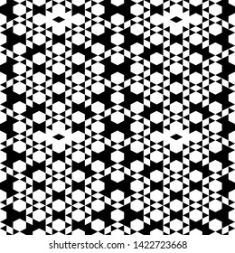 Abstract background. Seamless pattern.Polygons wallpaper. Geometrical backdrop. Hexagons, rhombuses, triangles, figures ornament. Digital paper, textile print, web design. Vector