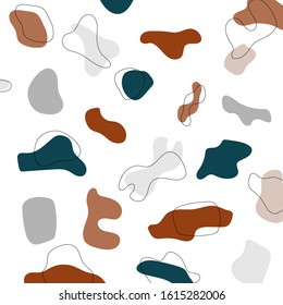 Abstract background seamless patterns. Doodle objects. Hand drawn different shapes. Abstract modern trendy vector illustration. Abstract Background seamless pattern, isolated. Vector illustration