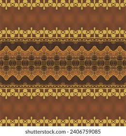 Abstract background with seamless texture, basic color brown combined with gold, can be used for batik or others