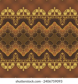 Abstract background with seamless texture, basic color brown combined with gold, can be used for batik or others