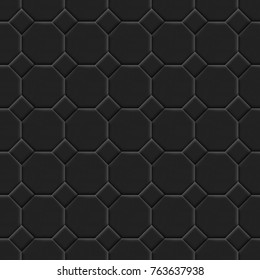 Abstract background, seamless texture from black tiles, vector illustration.