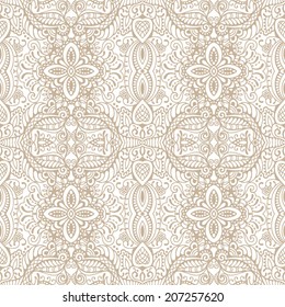 Abstract background, seamless texture, retro floral and geometric ornament, lace pattern, tribal ethnic decoration