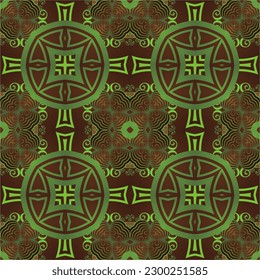 Abstract background with seamless textured green color combined with dark yellow