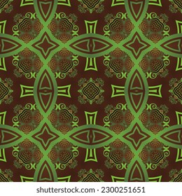 Abstract background with seamless textured green color combined with dark yellow