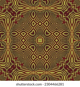 Abstract background with seamless textured striped maroon and golden yellow colors