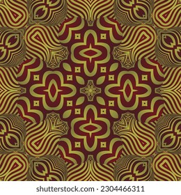 Abstract background with seamless textured striped maroon and golden yellow colors