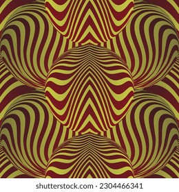Abstract background with seamless textured striped maroon and golden yellow colors