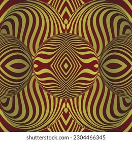 Abstract background with seamless textured striped maroon and golden yellow colors