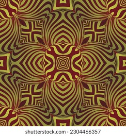 Abstract background with seamless textured striped maroon and golden yellow colors