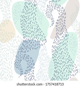 Abstract background. Seamless vector pattern with curls.Pastel.
