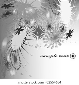abstract background with seaweed, flowers