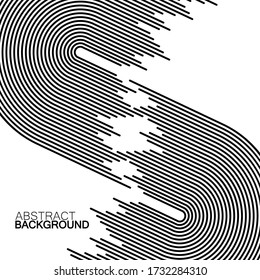 Fondo abstracto de semicírculos con líneas, formas geométricas rayadas, ilustración vectorial, eps 10