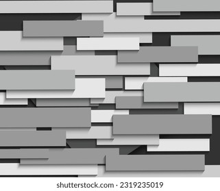 abstract background It is a series of overlapping gray squares alternating in a horizontal pattern with drop shadows on a dark gray background.