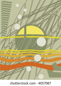 Abstract background series. Vector illustration with circle and wave details.