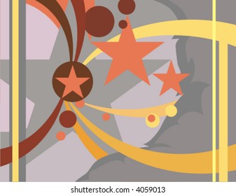 Abstrakte Hintergrundserien, Vektorgrafik, mit Kreis- und Sterndetails.
