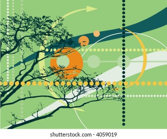 Serie de fondo abstracto, ilustración vectorial con detalles de rama.