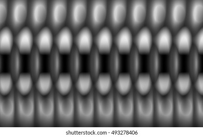 Abstract background with a series of volume patterns. Monochrome image.